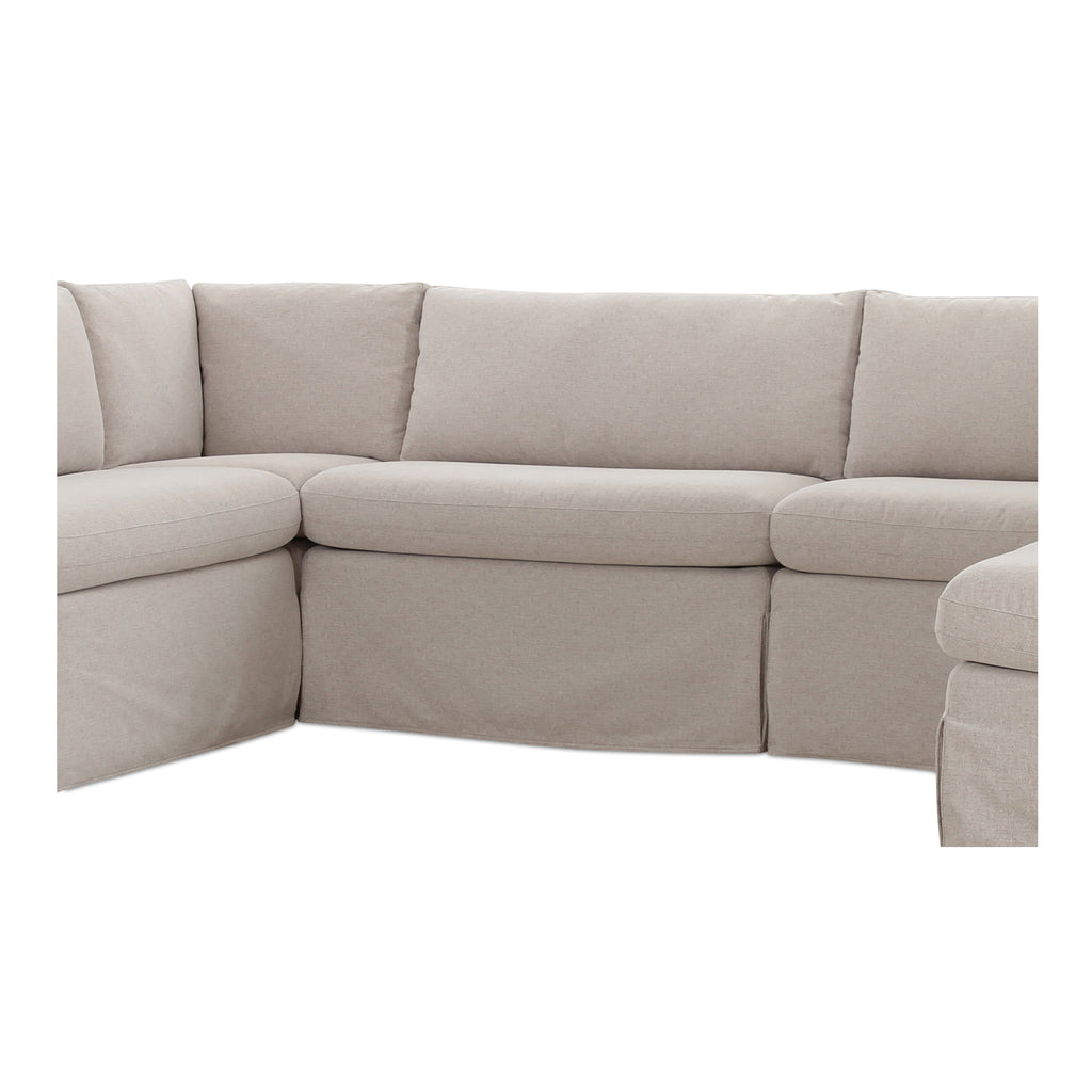 Fable Slipcover Dining Banquette U-Shape Beige 121 in.