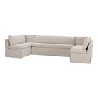 Fable Slipcover Dining Banquette U-Shape Beige 129 in.