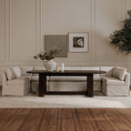 Fable Slipcover Dining Banquette U-Shape Beige 154 in.