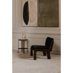 Edie Accent Chair Black Faux Mohair