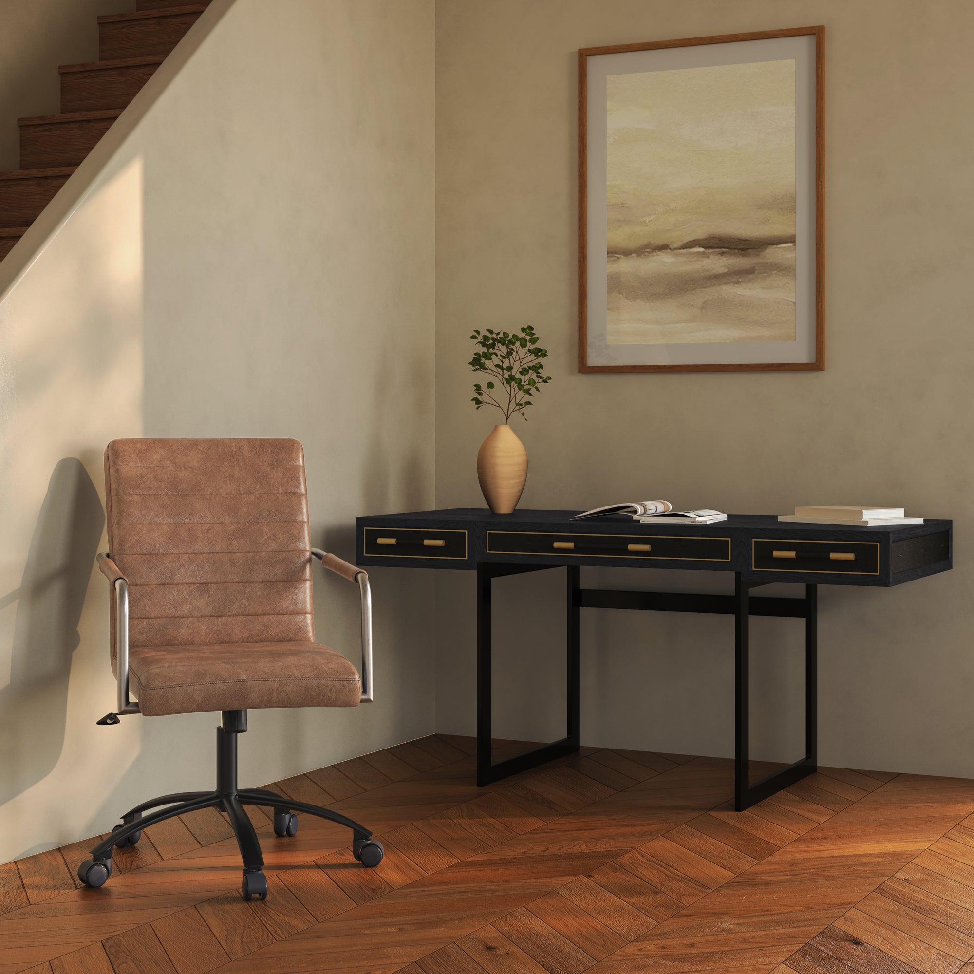 Roy Office Chair Open Road Brown Leather