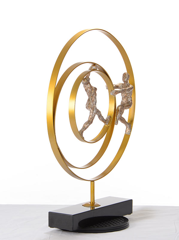 SZ0240 Modern Bronze Acrobats - Rings Sculpture