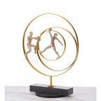 SZ0240 Modern Bronze Acrobats - Rings Sculpture