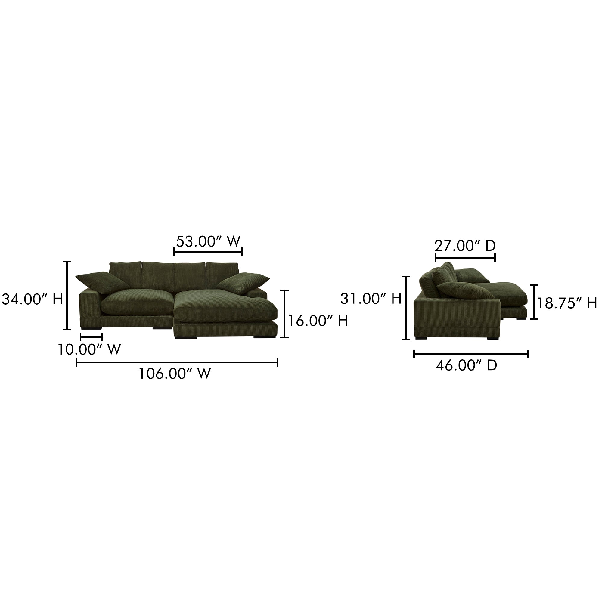 Plunge Sectional Dark Green