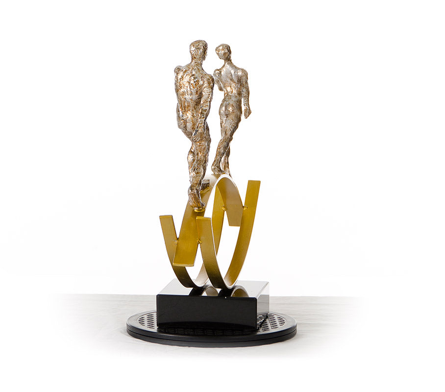 SZ0241 Modern Bronze Acrobats - Tightrope Sculpture