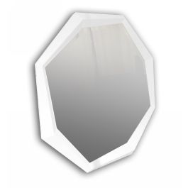 Octagon Modern White Crocodile Lacquer Mirror