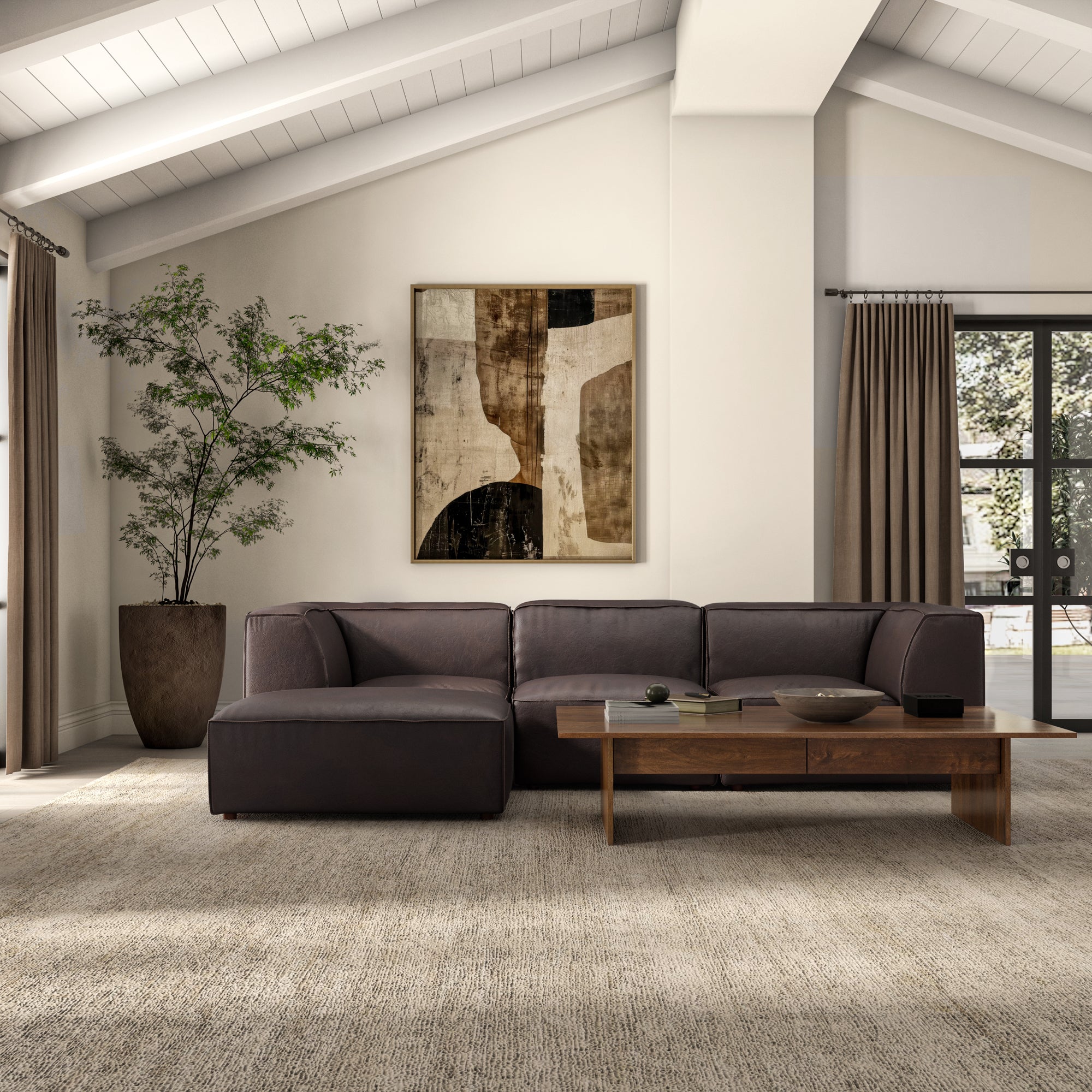 Form Slipper Chair Espresso Brown Leather