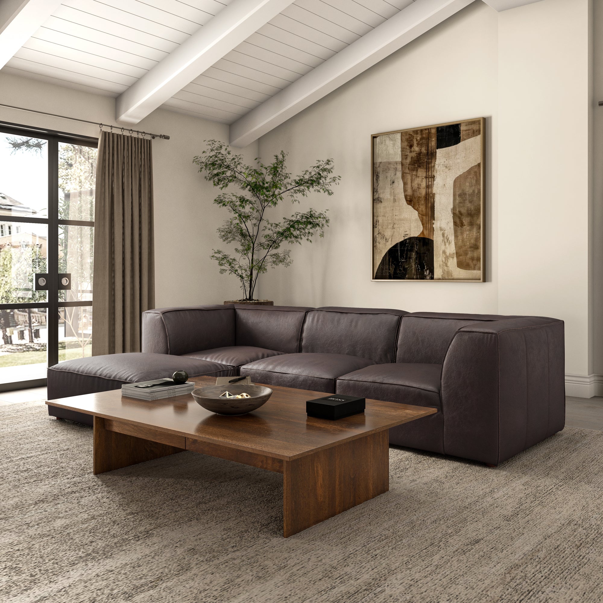Form Slipper Chair Espresso Brown Leather