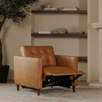 Bridgers Power Recliner Chair Tan Leather