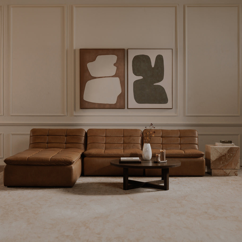 Lino Slipper Chair Tan Leather