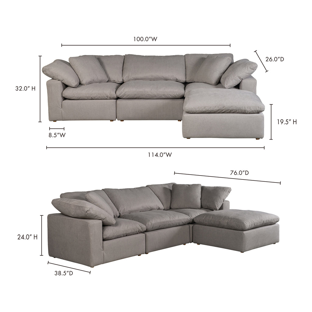Terra Condo Lounge Modular Sectional Light Grey