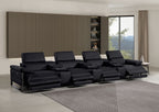 1246 Divanitalia Modular Power Triple Reclining Triple Console Sofa with Power Reclining Headrests - Top Grain Italian Leather