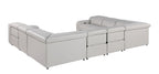 1116 Divanitalia 8-Piece U-Shaped Sectional Sofa in Top Grain Italian Leather with 4 Power Recliners & Power Headrests - Light Grey - SKU 1116-LT_GREY-8PC-4PWR-U-NC-SECT-GROUP - view 6