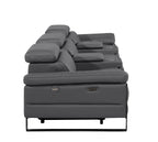 1246 Divanitalia Modular Power Triple Reclining Dual Console Sofa with Power Reclining Headrests - Top Grain Italian Leather - Dark Grey - SKU 1246-DK-GREY-5.3-HT - view 8