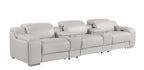 1116 Divanitalia 5-Piece Modular Power Reclining Sofa in Top Grain Italian Leather with 3 Power Recliners & Power Headrests
