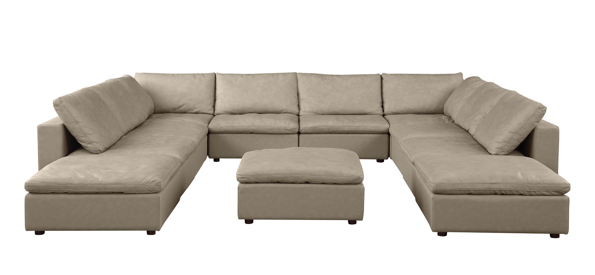 1100 Divanitalia Top-grain Italian Leather 11-Piece Sectional Sofa with Chaise