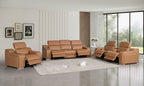 1116 Divanitalia 7-Piece Modular Power Reclining Sofa, Loveseat & Chair Set in Top Grain Italian Leather with 5 Power Recliners & Power Headrests - Cognac - SKU 1116-COGNAC-7.5-HT-3PC - view 2