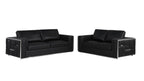 1130 Divanitalia 2-Piece Sofa Set in Top-grain Italian Leather - Black - SKU 1130-BLACK-2PC - view 2