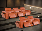 1224 Divanitalia 8-Piece Modular Power Reclining Sofa & Loveseat Set in Top Grain Italian Leather with 5 Power Recliners & Power Headrests - Camel - SKU 1224-CAMEL-8.5-HT-2PC - view 3