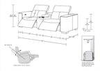 1208 Genuine Leather Dual Power Reclining Console Loveseat