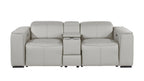 1224 Divanitalia 3-Piece Modular Power Reclining Loveseat in Top Grain Italian Leather with 2 Power Recliners & Power Headrests - Light Grey - SKU 1224-LT-GREY-3.2-HT - view 3