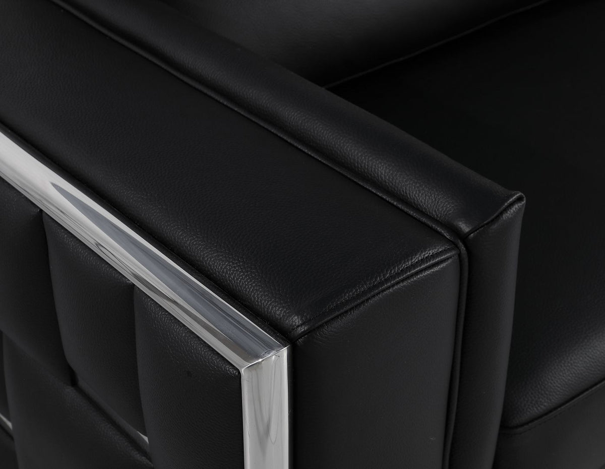 1130 Divanitalia Sofa in Top-grain Italian Leather - Black - SKU 1130-BLACK-S - view 7