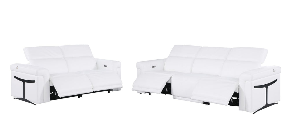 1126 Divanitalia 5-Piece Modular Power Reclining Sofa and Loveseat Set in Top Grain Italian Leather with 4 Power Recliners & Power Headrests - White - SKU 1126-WHITE-5.4-HT-2PC - view 4