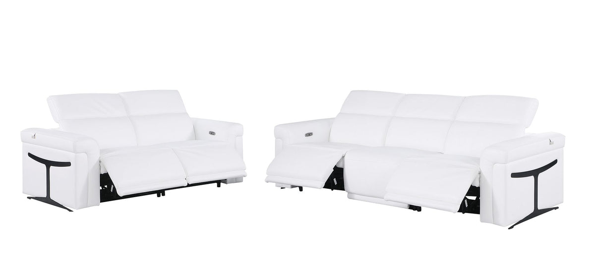 1126 Divanitalia 5-Piece Modular Power Reclining Sofa and Loveseat Set in Top Grain Italian Leather with 4 Power Recliners & Power Headrests - White - SKU 1126-WHITE-5.4-HT-2PC - view 4