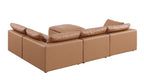 1100 Divanitalia 5-Piece Left Arm Facing 4-Seat Sectional Sofa - Top-grain Italian Leather