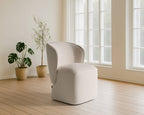 Souza - Modern Grey Fabric Swivel Dining Chair