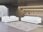 1116 DivanItalia White 6-Piece Modular Power Reclining Sofa and Console Loveseat Set in Top Grain Italian Leather with 5 Power Recliners & Power - free Headrestshite glove delviery in LA, Ventura and Orange counties