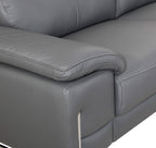 636 Divanitalia Light Gray Chair with Adjustable Headrest in Top-grain Italian Leather