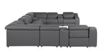 1116 Divanitalia 12-Piece U-Shaped Sectional Sofa in Top Grain Italian Leather with 4 Power Recliners & Power Headrests