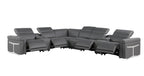 1126 Divanitalia 8-Piece L-Shaped Sectional Sofa in Top Grain Italian Leather with 4 Power Recliners & Power Headrests