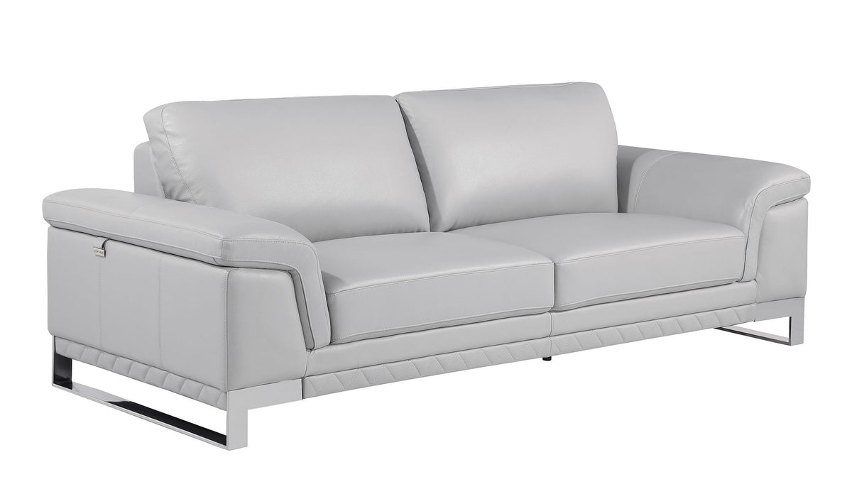 411 Divanitalia 2-Piece Sofa Set in Top-grain Italian Leather - Light Grey - SKU 411- LIGHT GRAY 2PC (S/L) - GROUP - view 4