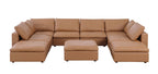 1100 Divanitalia Top-grain Italian Leather 9-Piece Sectional Sofa with Chaise