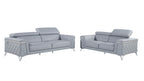 1140 Divanitalia 2-Piece Sofa Set with Adjustable Headrest in Top-grain Italian Leather - Light Blue - SKU 1140-LT-BLUE-2PC - view 2