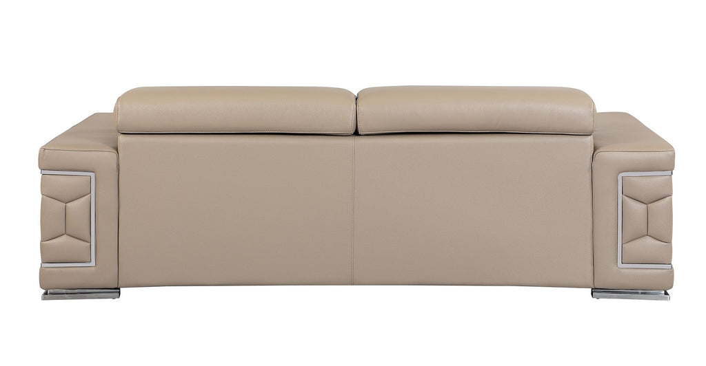 692 Divanitalia Sofa with Adjustable Headrest in Top-grain Italian Leather - Beige - SKU 692-S-BEIGE - view 4