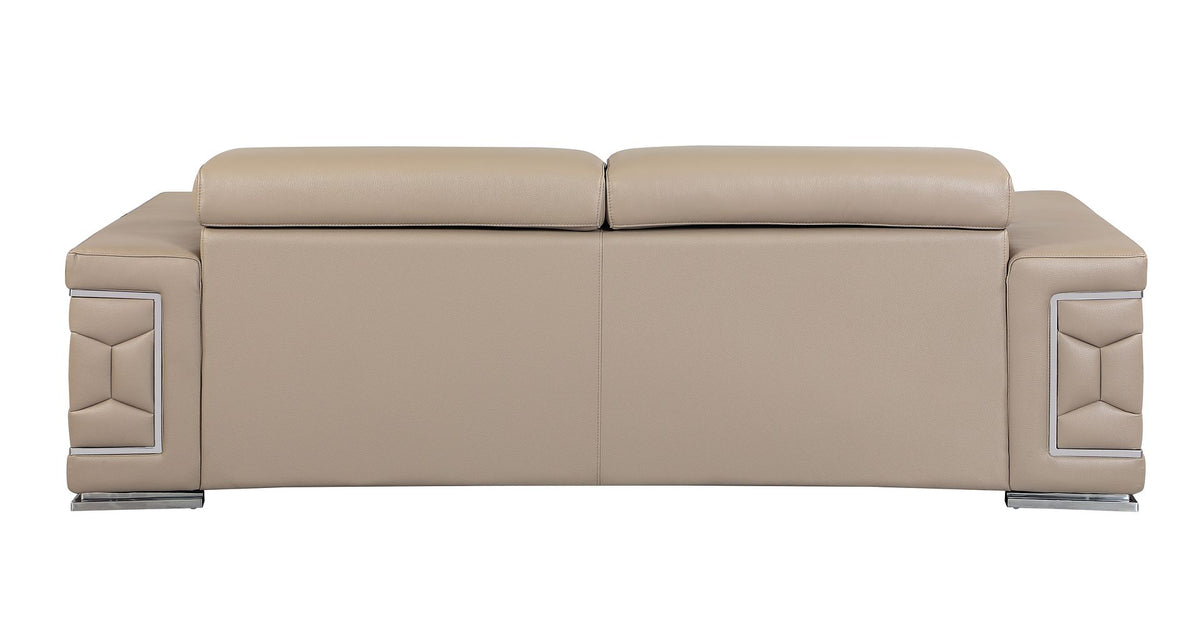 692 Divanitalia Sofa with Adjustable Headrest in Top-grain Italian Leather - Beige - SKU 692-S-BEIGE - view 4
