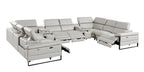 1246 Divanitalia 10-Piece U-Shaped Modular Power Reclining Sectional Sofa with 4 Power Recliners and Power Headrests - Top Grain Italian Leather