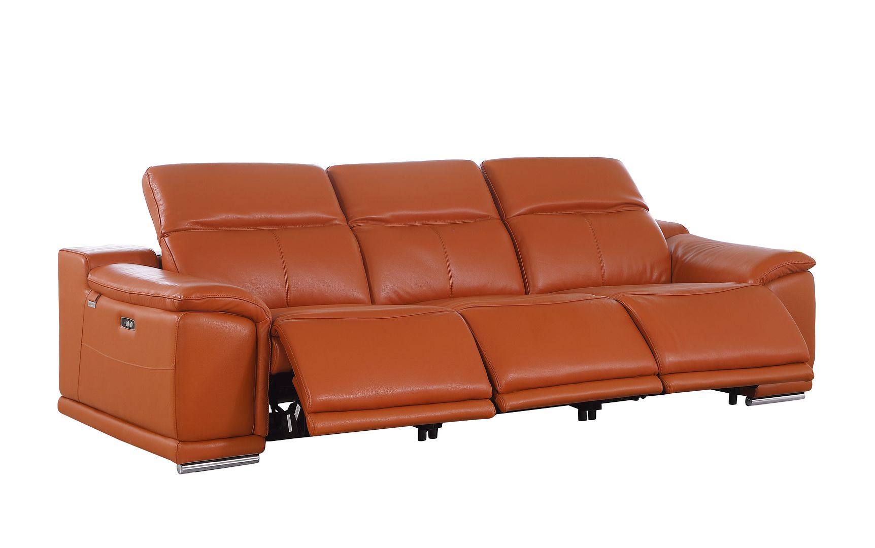 9762 Divanitalia 3-Piece Modular Power Reclining Sofa with 3 Power Recliners in Top Grain Italian Leather