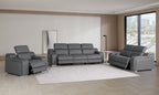 1116 Divanitalia 6-Piece Modular Power Reclining Sofa, Loveseat & Chair Set in Top Grain Italian Leather with 6 Power Recliners & Power Headrests - Dark Grey - SKU 1116-DK_GREY-6.6-HT-3PC - view 2