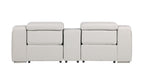 1116 Divanitalia 3-Piece Modular Power Reclining Console Loveseat in Top Grain Italian Leather with 2 Power Recliners & Power Headrests