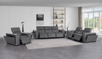 1224 Divanitalia 7-Piece Modular Power Reclining Sofa, Loveseat & Chair Set in Top Grain Italian Leather with 6 Power Recliners & Power Headrests - Dark Grey - SKU 1224-DK-GREY-7.6-HT-3PC - view 2