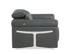 1126 Divanitalia Top Grain Italian Leather Power Reclining Chair with Power Headrests - Dark Grey - SKU 1126-DK-GREY-CH - view 5