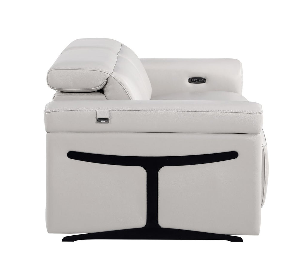 1126 Divanitalia Power Reclining Loveseat in Top Grain Italian Leather with 2 Power Recliners & Power Headrests