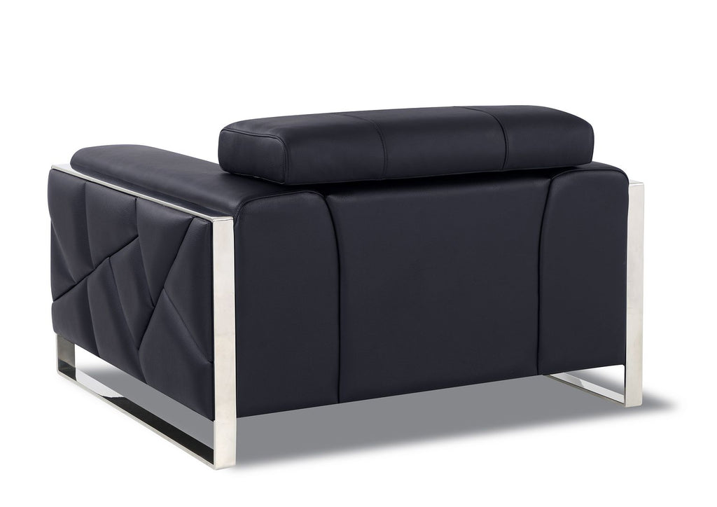 903 Divanitalia Chair with Adjustable Headrest in Top-grain Italian Leather - Black - SKU 903-CH-BLACK - view 3