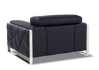 903 Divanitalia Chair with Adjustable Headrest in Top-grain Italian Leather - Black - SKU 903-CH-BLACK - view 3
