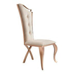 Bonnie - Beige Velvet & Rose Gold Dining Chair (Set of 2)