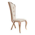 Bonnie - Beige Velvet & Rose Gold Dining Chair (Set of 2)